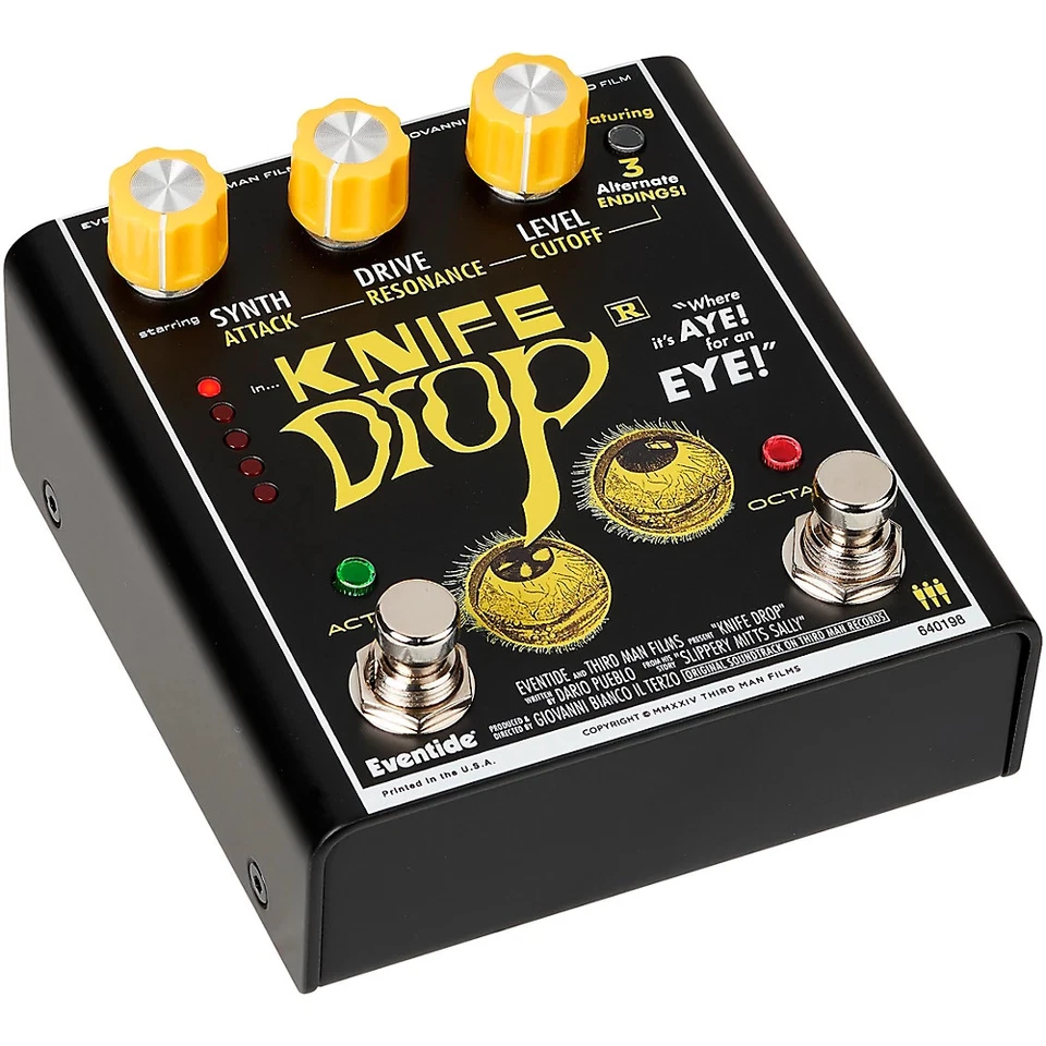 Cuchillo Eventide Drop Fuzz octava con pedal de efectos de sintetizador monofónico negro Foto 4 de 4