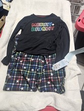 Cat  Jack Girl's Size Medium Merry  Bright Christmas Pajama Set Black