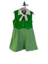 Vintage 70s Rockabilly Youth Girls 12 Gingham Plaid Dress Jacket Set USA