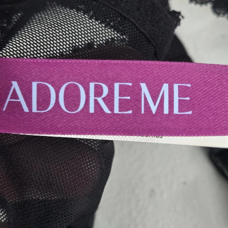 Sujetador Adore Me Mujer Grande Negro Ashleigh Tirantes Volantes Arnés Encaje Una Pieza Foto 3 de 4