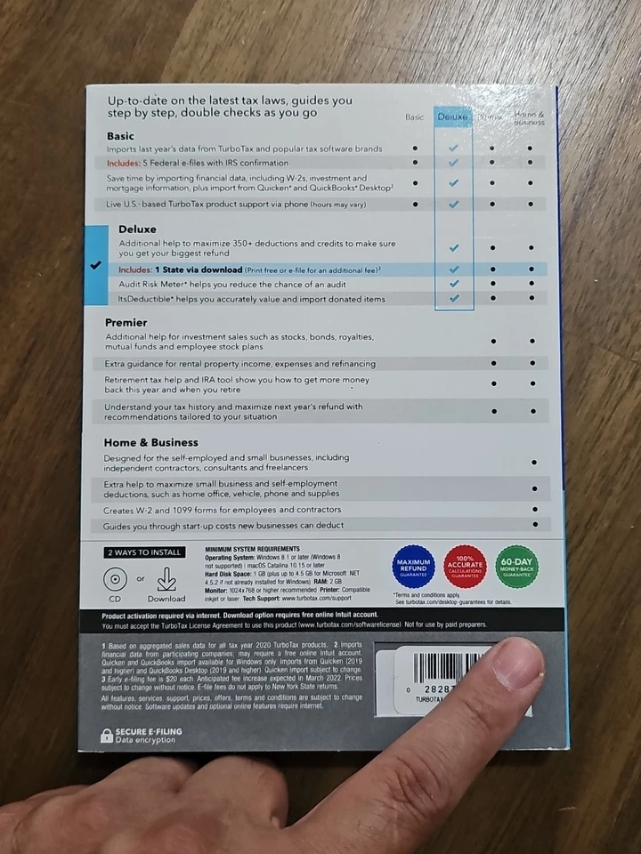 TurboTax Deluxe State And Federal 2021 Tax Software - Physical Disc (NEW) - Image 2 of 3
