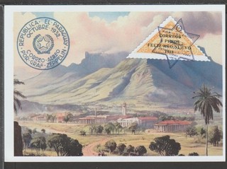 ✔️ PARAGUAY Zeppelin POSTA AEREA 1932. EXCELLENT RARE POSTCARD REPRODUCTION!