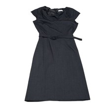 Calvin Klein Women's Sleeveless Asymmetrical Neck Dress with Belt Size 10 18x39