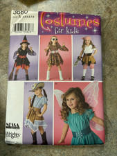 Simplicity 3680 sewing pattern, Child's witch/fairy/pirate/cowgirl costum UNCUT