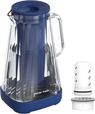 GLACIER FRESH Glas Wasserfilter Kanne 2,5 L - Große 10 Tassen Wasserfilter Pitch