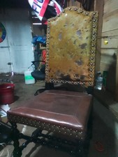 Old Hickory Tann Western Style accent with geuine leather and cowhide side chair