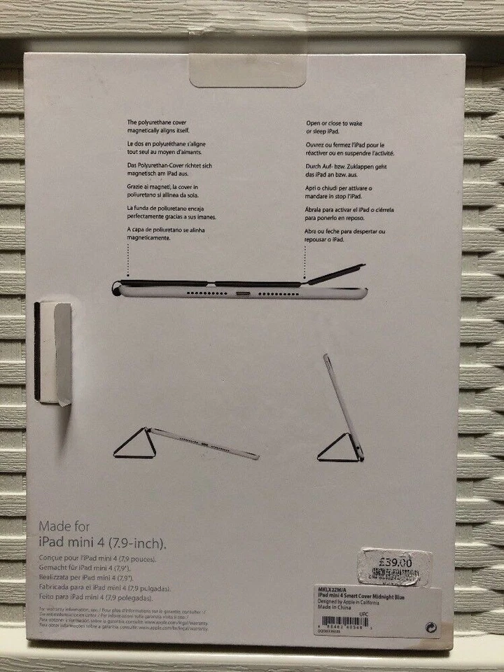 Apple iPad Mini 4 / Mini 5 Smart Cover - Midnight Blue (MKLX2ZM/A) - Image 2 of 2