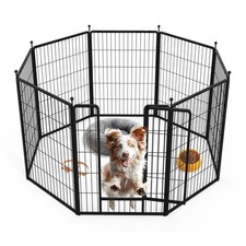 Simple Deluxe Dog Playpen 40" Height 8 Panels Fence Anti-Rust PTPPEN2740Q8BLK