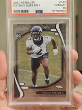 2021 PANINI ABSOLUTE #143 PATRICK SURTAIN II RC BRONCOS PSA 10 GEM MINT 
