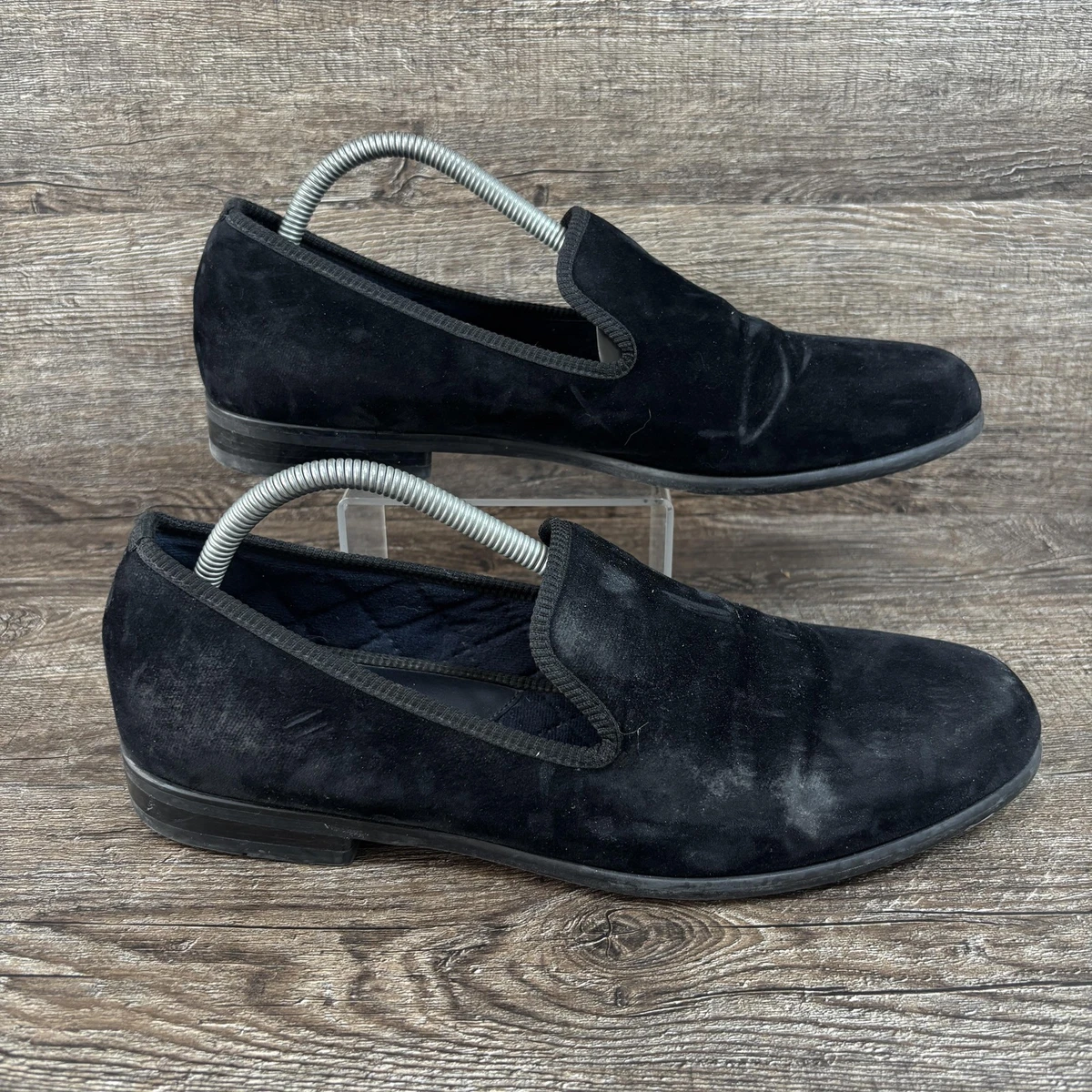 Duke + Dexter Men’s Black Velvet-Trim Penny Loafers Duke + Dexter Wilde Loafers In Black | Editorialist main image 3