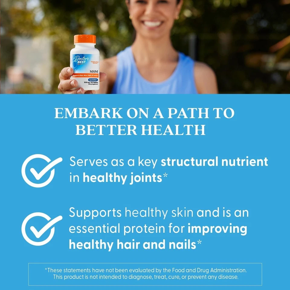 Comprimido vitamínico Doctor's Best MSM 1500 mg - 120 unidades Foto 3 de 4