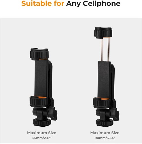K&F Concept Phone/Tablet Tripod Mount Universal Holder for Tripod w/ 1/4" Thread - Photo 5 sur 28
