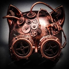 Halloween Party Mask Goggles Gatto Cat Venetian Masquerade Party Mask Copper