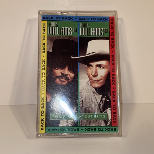Hank Williams Jr. & Hank Williams Sr. Their Greatest Hits Cassette Back to Back