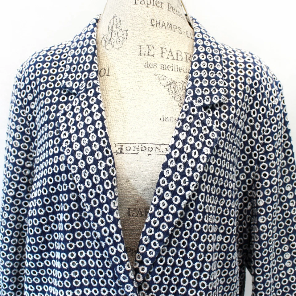 Chaqueta Blazer Chico para Mujer 100% Algodón Bolsillo Bordado Lunares Talla 3 Foto 3 de 4