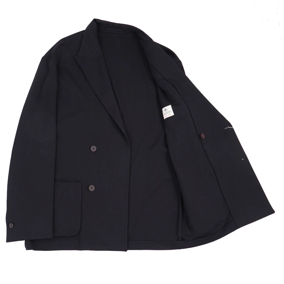 Luigi Borrelli расслабленный крой без подкладки неструктурированный черный Джерси ткани костюм 42R новый с Ярлыками - Изображение 2 из 4