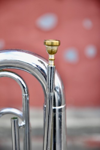 Vintage Getzen Baritone Bugle Single Valve Trumpet Horn antique instrument parts - Picture 11 of 17
