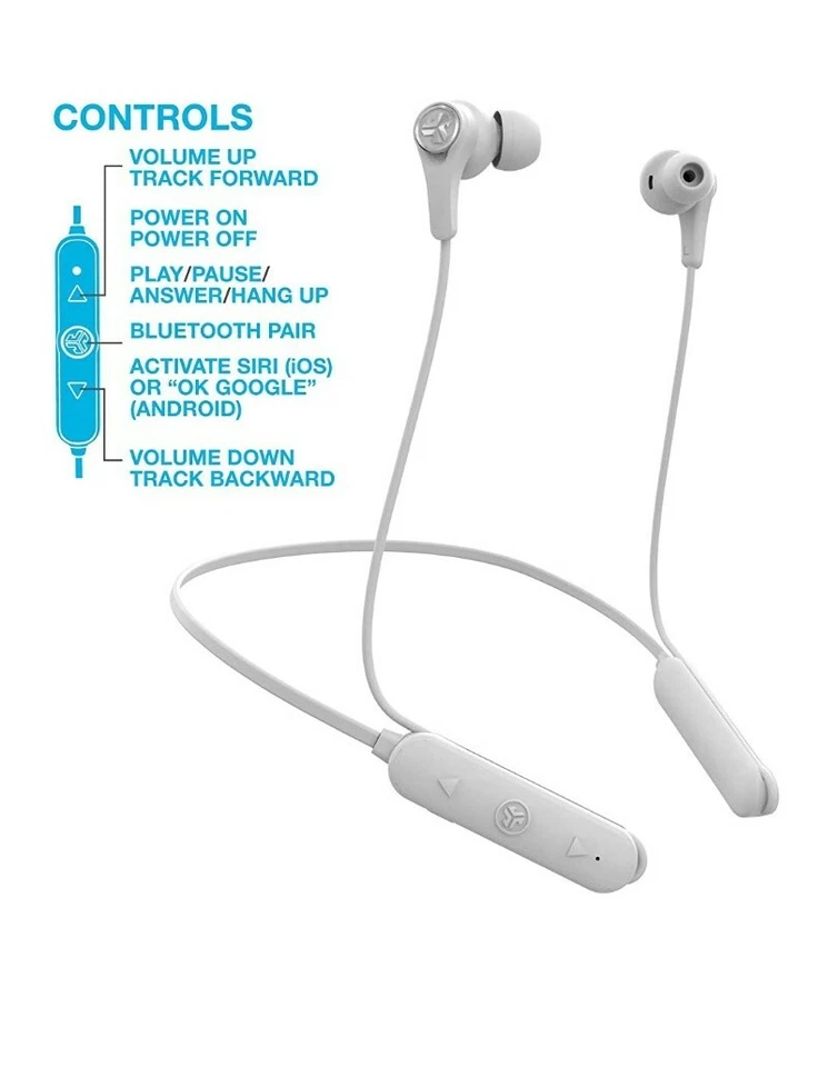 JLab Audio Epic Executive Wireless Noise Cancelling In-Ear Headphones - White - Image 4 of 4