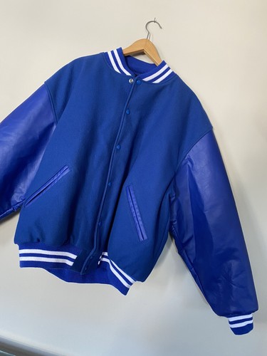 Blue Wool Varsity Letterman Jacket | eBay