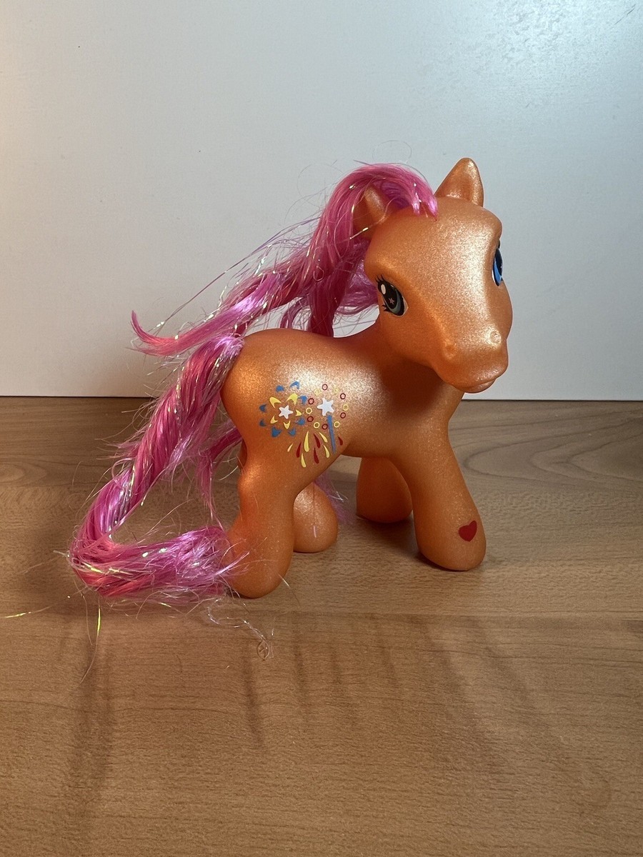 My Little Pony “Sparkleworks” Orange Pony Pink Hair 3” Fireworks