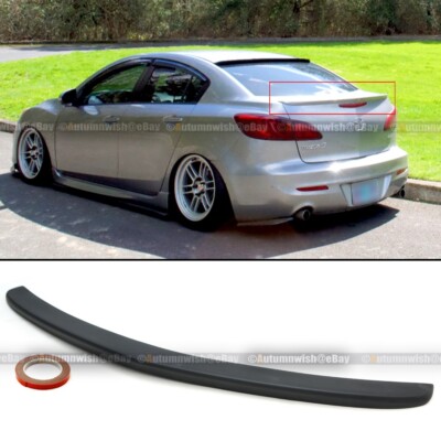 For 10-13 Mazda 3 Mazda3 Sedan OE Style Trunk Spoiler Wing Lip Flush Mount