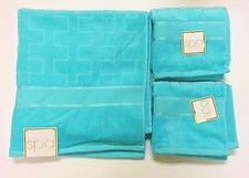 NEW SPA 3 PC SET TURQUOISE,AQUA BLUE,100%  COTTON BATHTOWEL+TWO 2 HAND TOWEL