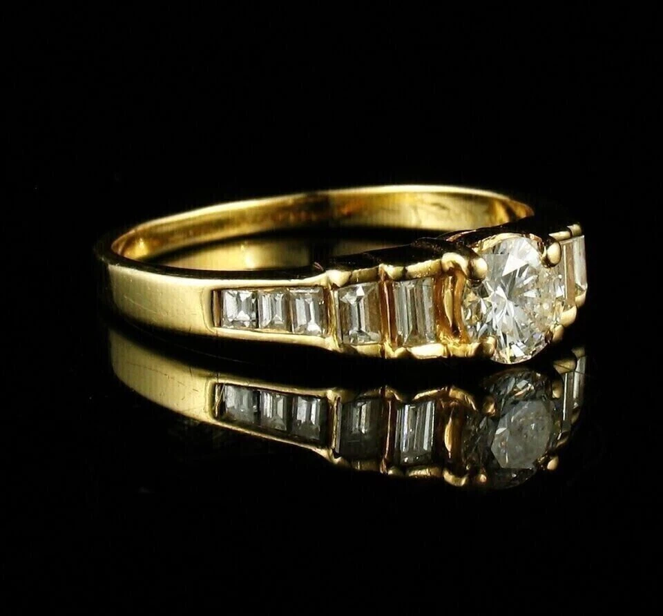 2.50Ct Round Lab Created Diamond Fancy Women's Halo Ring 14K Yellow Gold Plated - Image 4 of 4