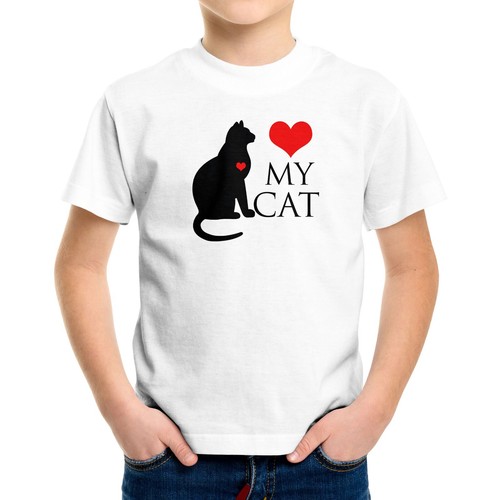 Love Cat heart Toddler Kid Tee Youth T-Shirt Shirt Graphic Tee Pet Gift cat love - Picture 5 of 15