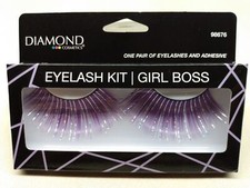 Eyelashes Metallic Purple Adhesive Included Eye Lash Costume Wear Glamorous Lash