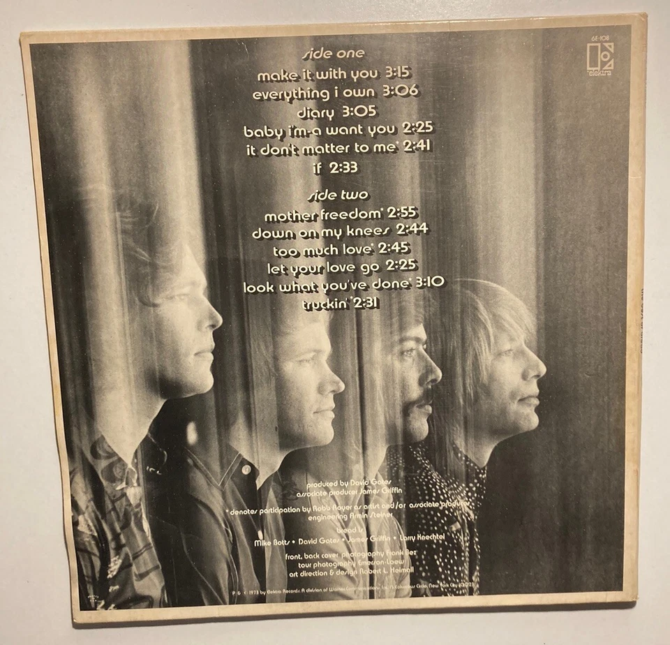 BREAD “The Best Of Bread” 1973 Vinyl LP Elektra Records 6E-108 Gatefold GOOD+ - Image 2 of 4