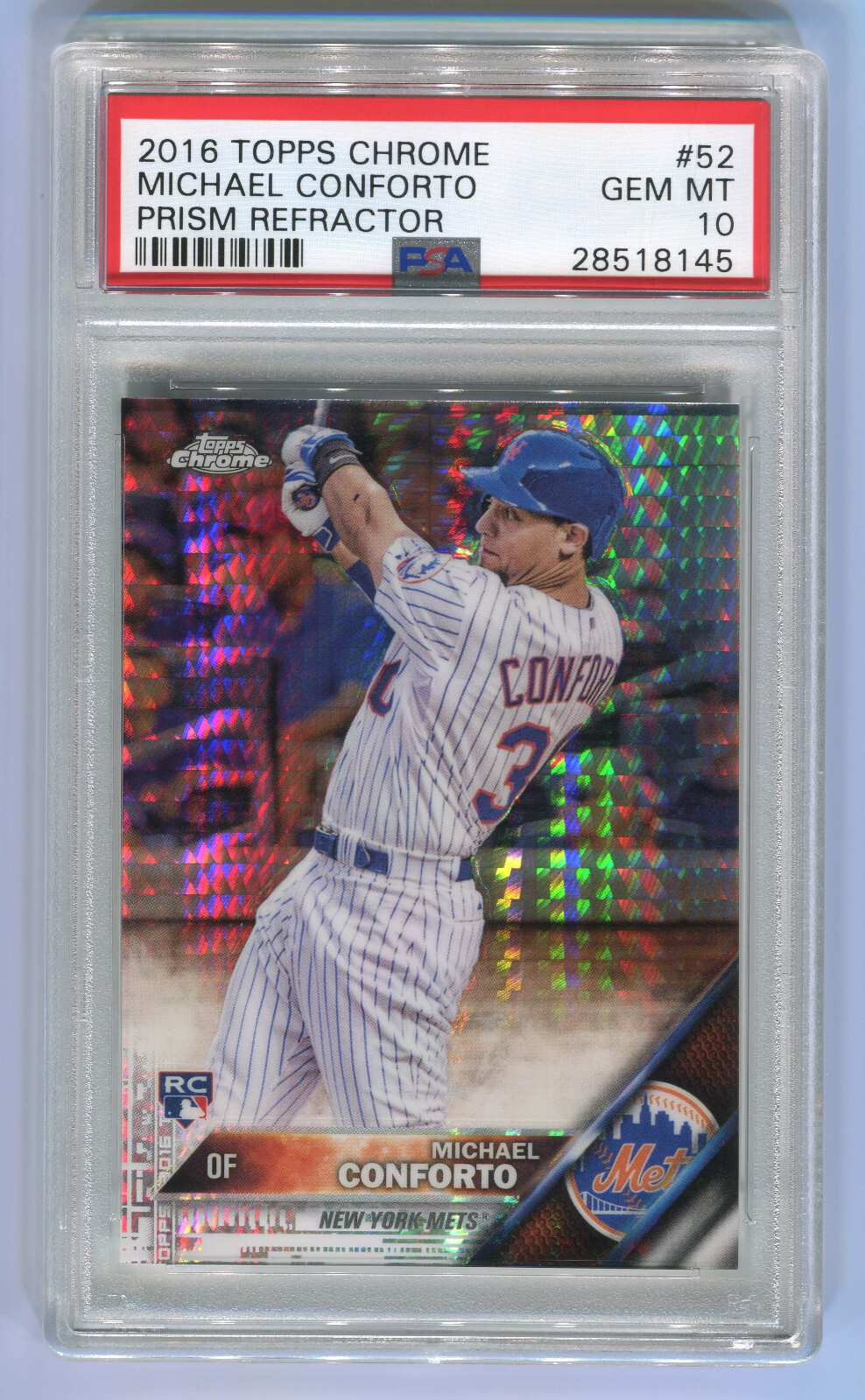 MICHAEL CONFORTO 2016 Topps Chrome #52 RC PRISM REFRACTOR PSA 10