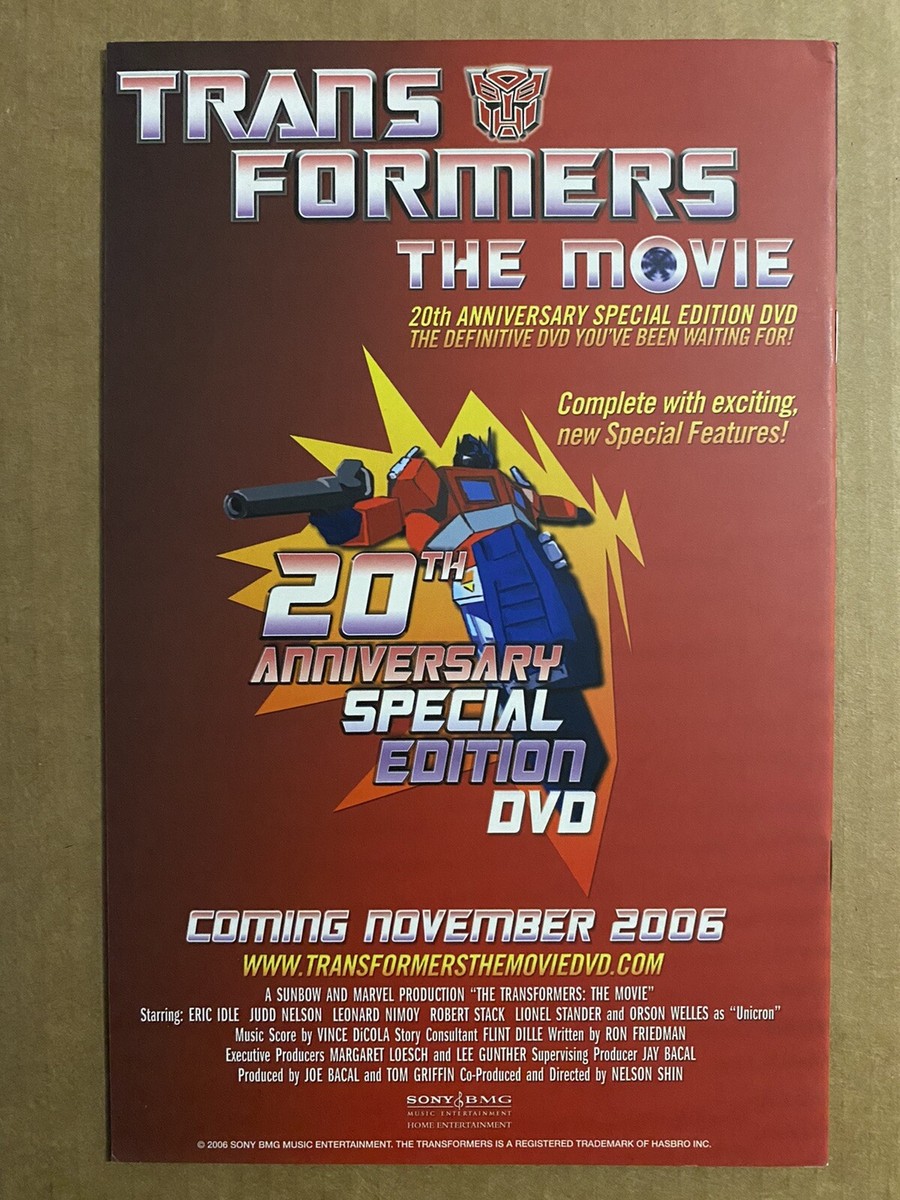 Transformers Animated Movie 20th Anniversary Special #1 IDW Comic