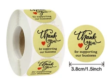 40 THANK YOU FOR SUPPORTING MY SMALL BUSINESS ENVELOPE SEAL LABEL STICKERS 1.5"