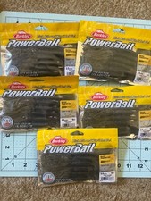 5x lot Berkley Powerbait Bearded Single tail Grub green pumpkin fishing lure new