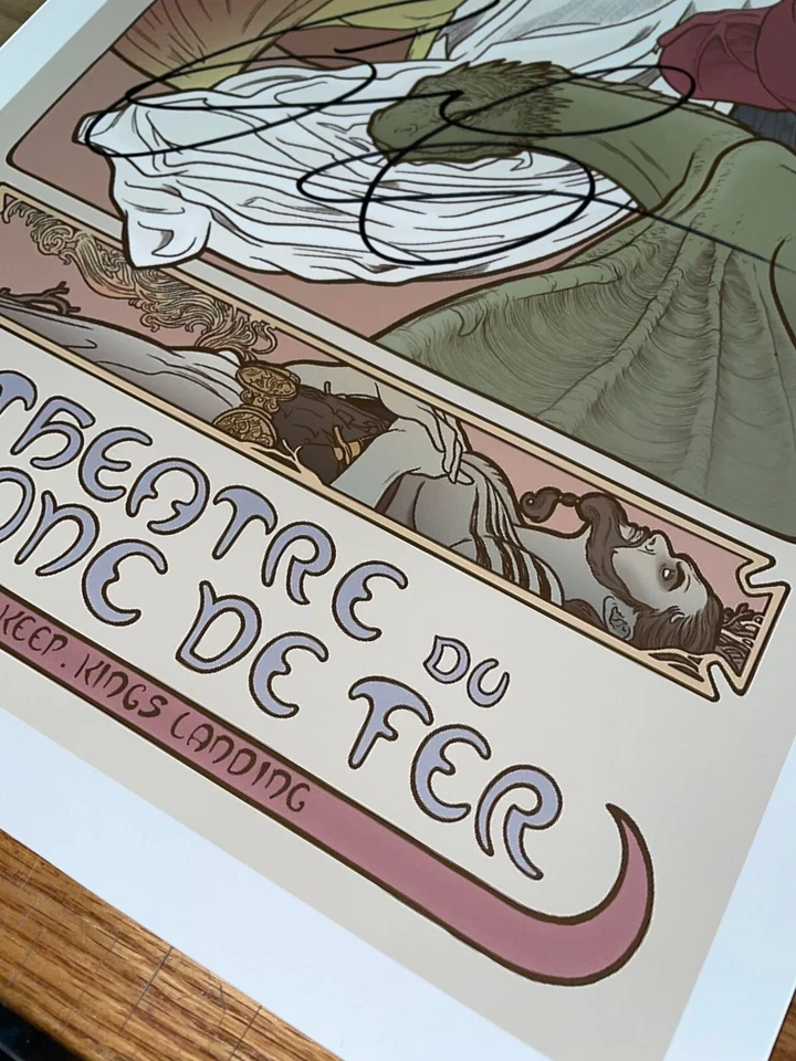 Game of Thrones Poster Art Hand Signed Emilia Clarke Mother of Dragons Khaleesi - Image 3 of 4