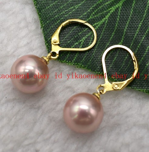 Handmade Pretty 10mm Multicolor Shell Pearl Gems Round Beads Leverback Earring - Picture 8 of 38