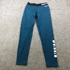 Nike Leggings Womens Medium Blue Base Layer Dri Fit Gym Workout Pro