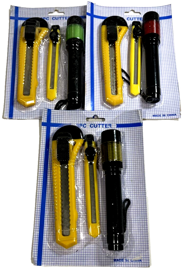 And Flashlight Bundle (3-packs, 9 Pieces) Red Green Yellow