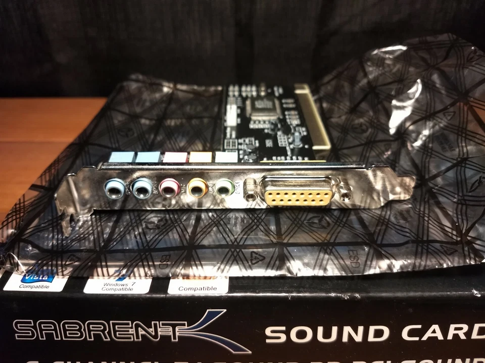 Genuine Sabrent 6-Channel PCI Sound Card SBT-SP6C w/Disk (3D Sound, 5.1, Etc) - Image 4 of 4