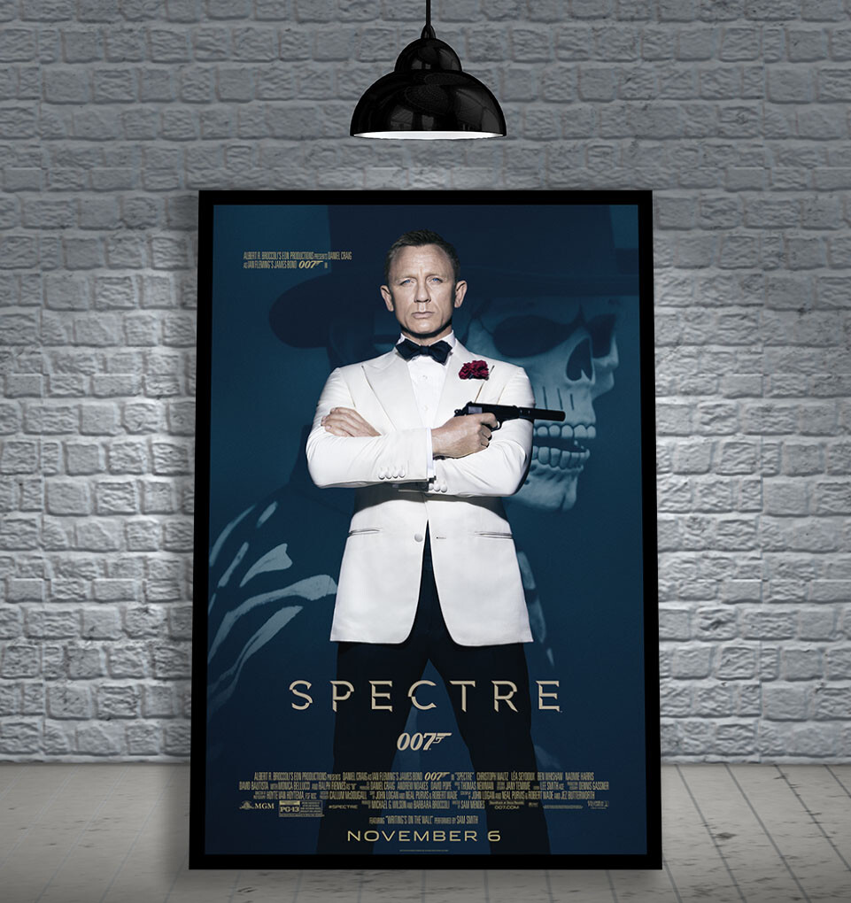 JAMES BOND 007 SPECTRE 2015 FRAMED MOVIE POSTER PRINT CINEMA A1 & 60X40CM