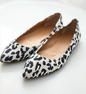 white leopard flats