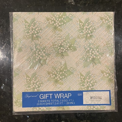 VTG NEW American Greetings Wedding Gift Wrap 2 Sheets 7.9 Total Square Feet 👰 - 第 1/5 張圖片