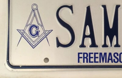 Freemason FREE MASON Grand Lodge license plate Freemasonry F&AM