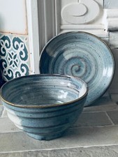 Japanese Ceramic Bowl & Plate Set - Rustic & Earthy - Perfect Condition