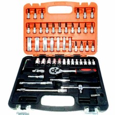 Set di Chiavi a Bussola con Cricchetto Cassetta con 53 Pezzi Kit Auto Tools - Miniatura 2