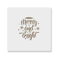 Merry And Bright Christmas Ornament Stencil - Durable Reusable Mylar Stencils