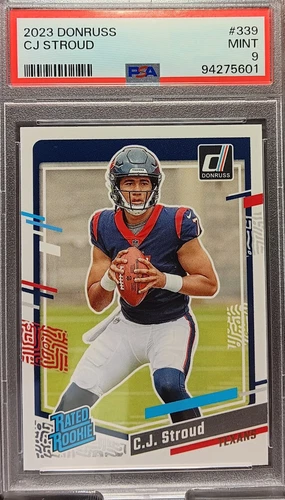 C.J. Stroud 2023 Panini Donruss Football Rated Rookie Rookie Card RC #339 PSA 9