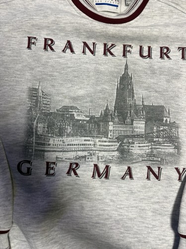 Vintage 90s US Basic Germany Crewneck Sweatshirt Gray Boxy Grunge Mens L Graphic - Picture 4 of 6