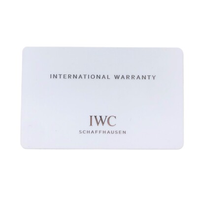 IWC Schaffhausen Watch Warranty Guarantee Certificate White Open Blank Card