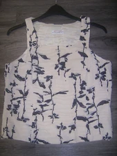 Ladies Fitted Ivory & Blue Top by Aprior size 16